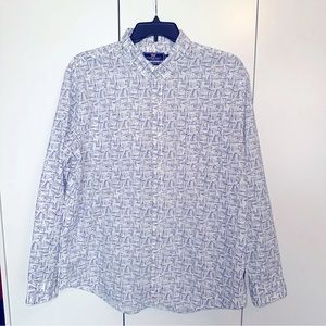 Vineyard Vines Slim Fit Murray Mens Shirt Sail Boat Print Size XXL